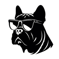 silhouette portrait of a bulldog 