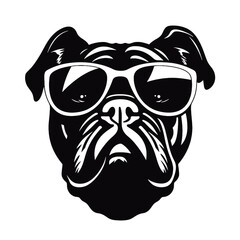 silhouette portrait of a bulldog 