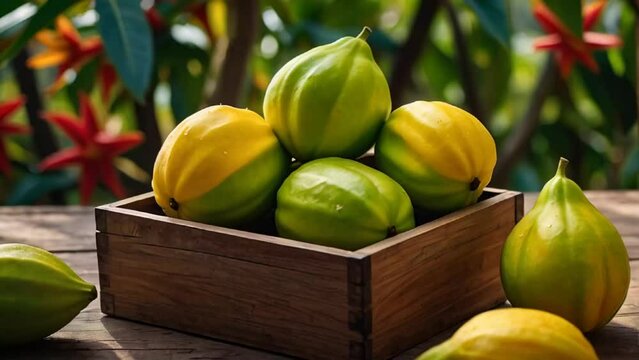 carambola in a box in nature