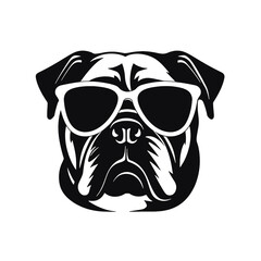 bulldog head flat illustration