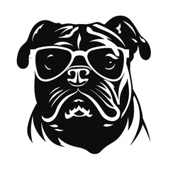 bulldog head flat illustration
