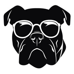 bulldog head flat illustration
