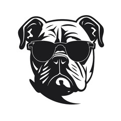 bulldog head flat illustration