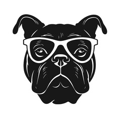 bulldog head flat illustration