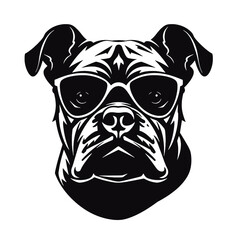 bulldog head flat illustration