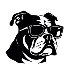 bulldog head flat illustration