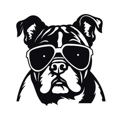 bulldog head flat illustration