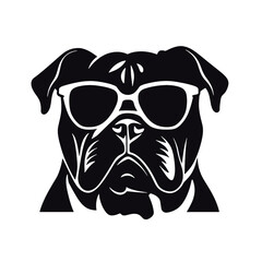 bulldog head flat illustration