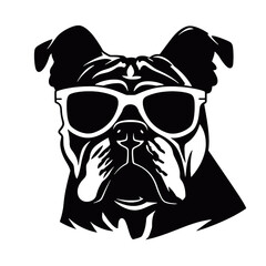 bulldog head flat illustration
