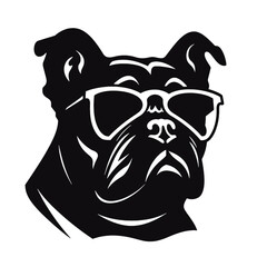 bulldog head flat illustration