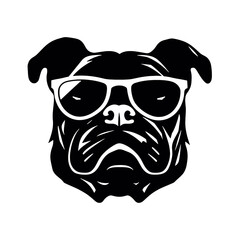 bulldog head flat illustration