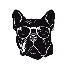bulldog head flat illustration