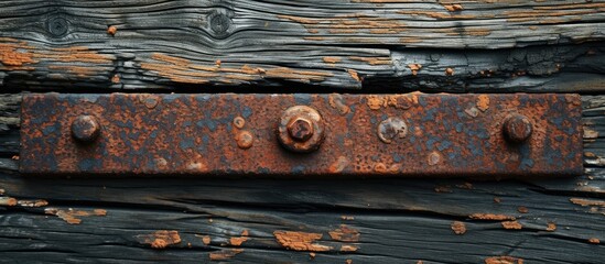 Vintage appearance of wood with iron in the center.