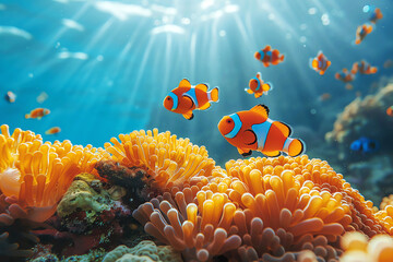clown fish in the ocean, AI generated