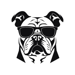 bulldog head flat illustration