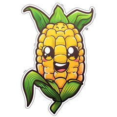 Fresh corn illustrator cartoon isolated on a transparent background