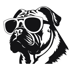 dog wearing sunglasses