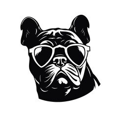 bulldog with sunglasses