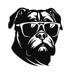 bulldog with sunglasses