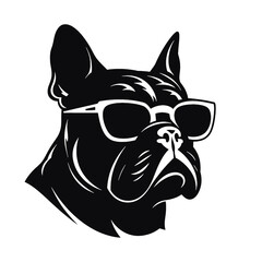 bulldog with sunglasses
