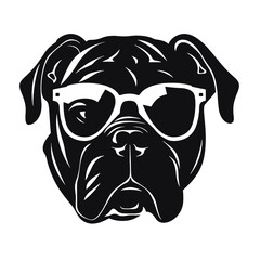 bulldog with sunglasses