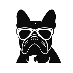 bulldog with sunglasses