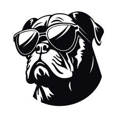 bulldog with sunglasses