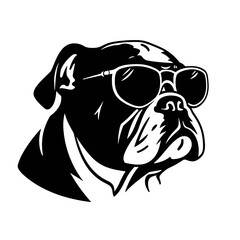 bulldog with sunglasses