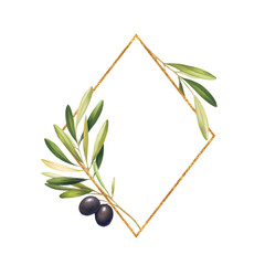 Gold frame with olive branch. - 753669787