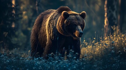 a cinematic and Dramatic portrait image for bear