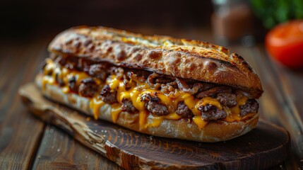 Philly cheesesteak. Classic Philly cheesesteak. Philly cheese steak sandwich.