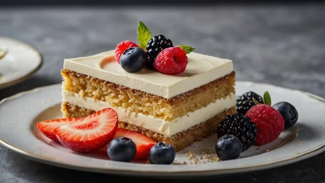 beautiful cake with berries