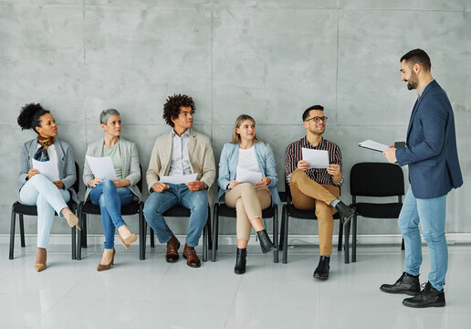 business waiting recruitment office candidate woman job interview sitting employment businessman applicant employee application adult businesswoman career chair