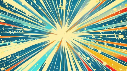 Fototapeta premium Exploding star burst texture japanese radius cartoon pattern abstract background