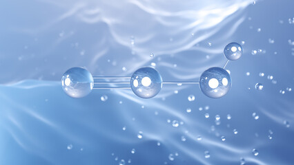 cyanic acid molecular structure, 3d model molecule, pseudohalogen oxoacid, structural chemical formula view from a microscope