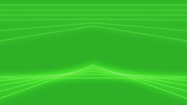 Glowing neon lines create beautiful movement with green screen background, modern colorful lighting, smooth 4k CG loop animation.