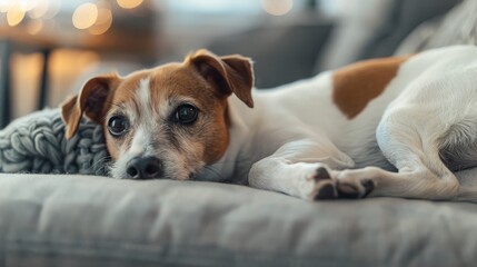 Small cute dog at home