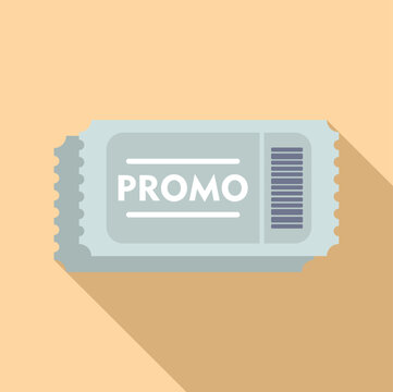 Promo voucher icon flat vector. Promotion tag sale. Label gift rate card