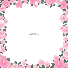 A frame with a background of Korean hibiscus
