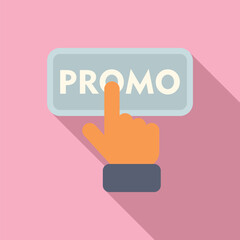 Click promo offer icon flat vector. Deal store sale. Tag shop calendar