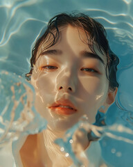 Korean beauty in the water. spa concept