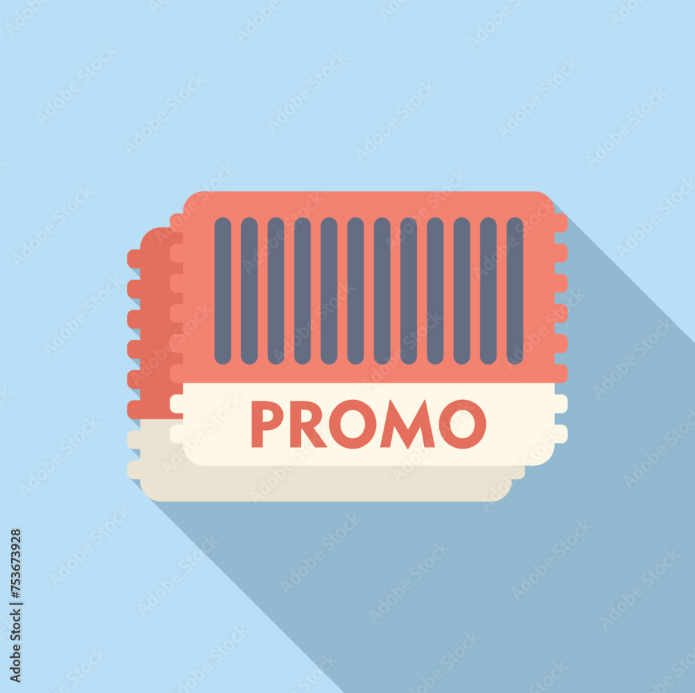 Wall mural promo event certificate icon flat vector. package elegant bargain. holiday rate