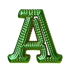 Symbol made of green spheres. letter a