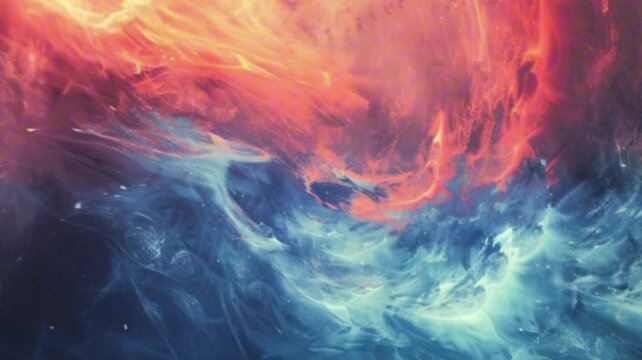 4k Dancing Red and Blue Flame motion graphic video background.