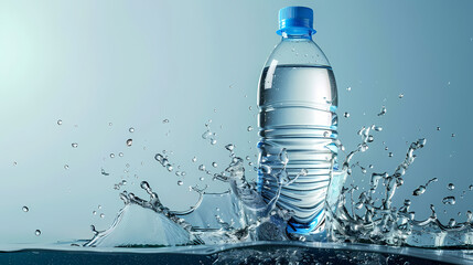 A clear, reusable water bottle filled with fresh water