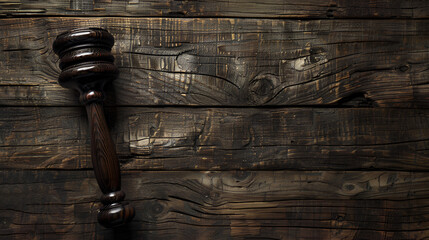judge gavel on the brown wooden background. generative ai - obrazy, fototapety, plakaty