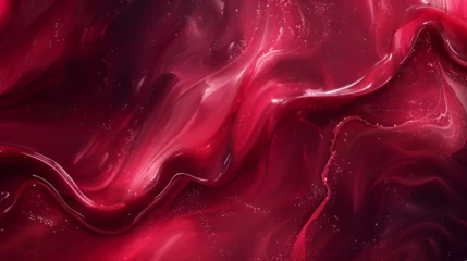 Fotobehang Amazing abstract maroon curved silk texture background, generative ai © Chaman