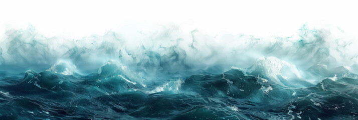 Obraz premium Manipulated HD Barents Sea image with phytoplankton bloom texture, watercolor, background with a pace for text