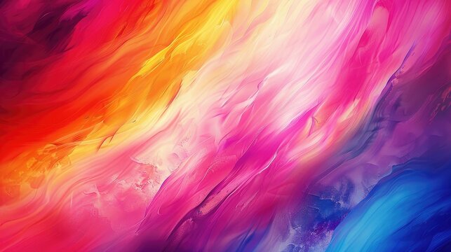 Abstract background with smooth neon lines of pink and blue colors. Dynamic light streams