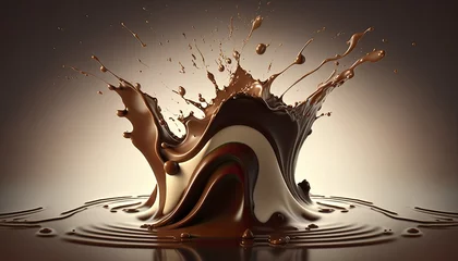 Selbstklebende Fototapeten Chocolate splash background concept design © eartist85